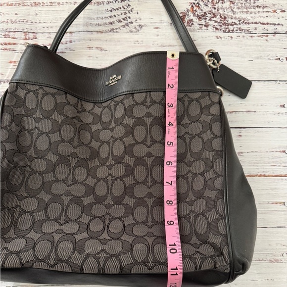 COACH  TOTE F27579 /HAND BAG EUC Black Leather and Canvas. - Picture 8 of 15